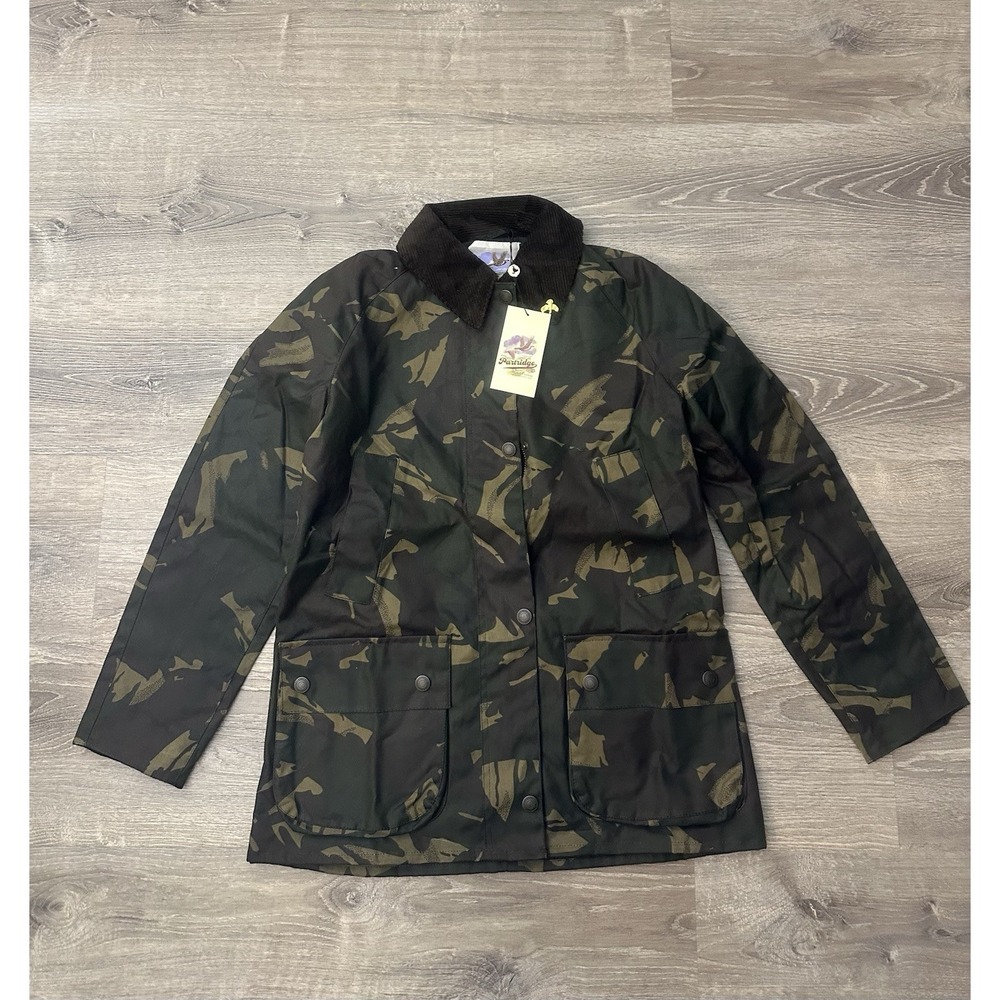 John Partridge Wax Cotton LDS Landowner  Jacket Men's XS Coat Camo England Pin